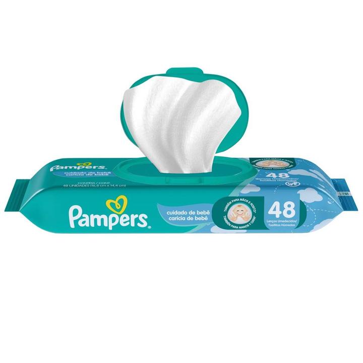 Kit Lenços Umedecidos para Limpeza Pampers Cuidado de Bebê 576 Unidades - 7