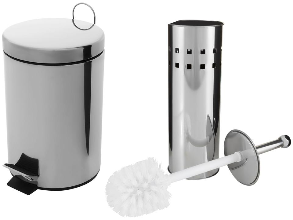 Kit Lixeira Inox para Banheiro com Pedal - 2