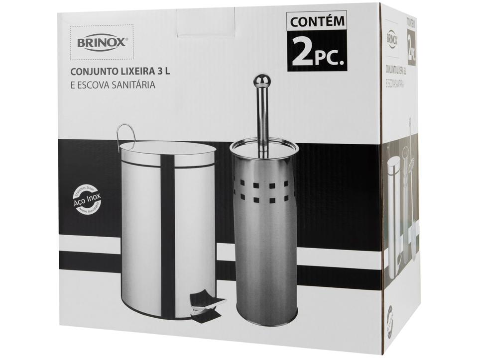 Kit Lixeira Inox para Banheiro com Pedal - 10