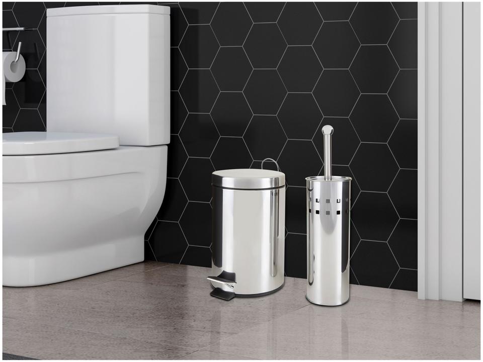 Kit Lixeira Inox para Banheiro com Pedal - 1