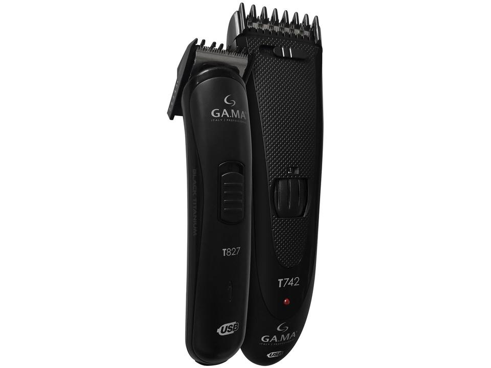 Kit Máquina de Cortar Cabelo GAMA Italy Black Titanium T747 - 3