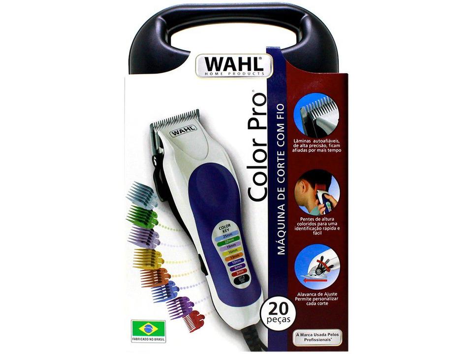 Kit Máquina de Cortar Cabelo Wahl Clipper - Color Pro 10 Níveis de Altura 1 Velocidade - 110 V - 3