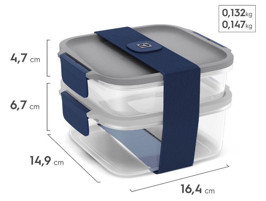 Kit Marmitas Empilháveis Electrolux Lunch Box Azul 2 Peças - 7