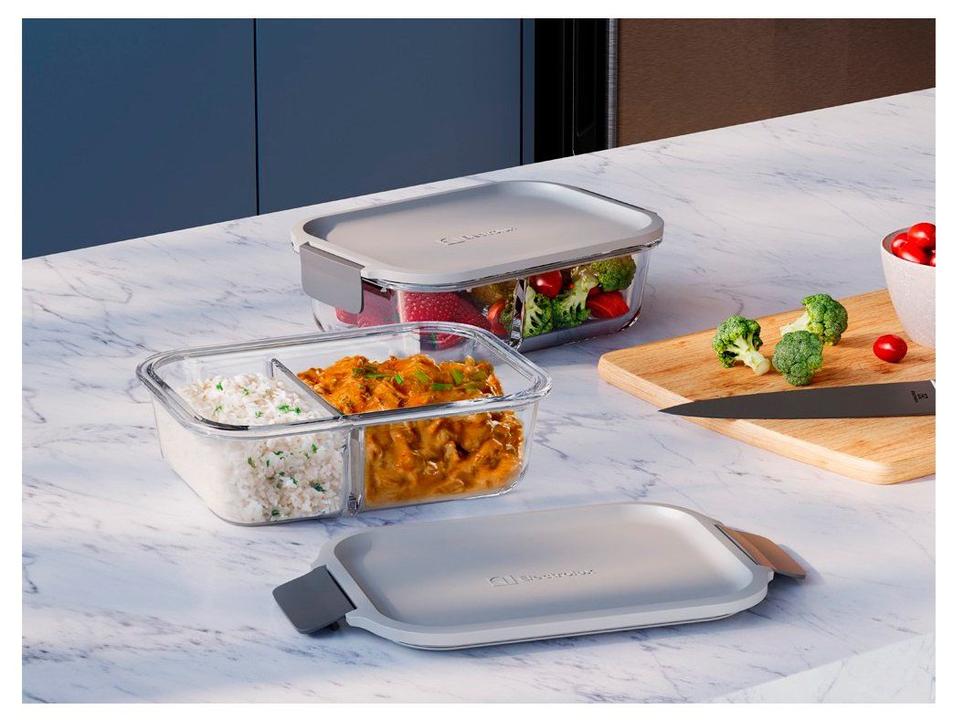 Kit Marmitas Empilháveis Electrolux Lunch Box Cinza 2 Peças - 1