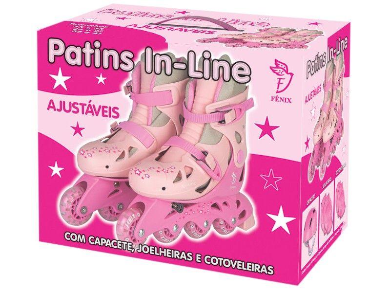 Kit Patins Infantil in Line Fênix Rosa - 2