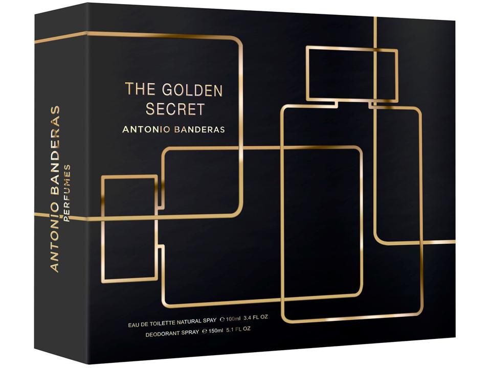 Kit Perfume Antonio Banderas Golden Secret - Masculino Eau de Toilette 100ml com Desodorante - 3