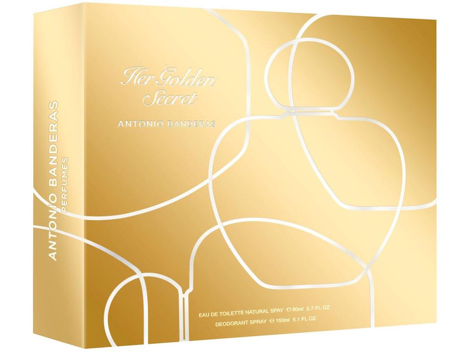 Kit Perfume Antonio Banderas Her Golden Secret - Feminino Eau de Toilette 80ml com Desodorante - 7
