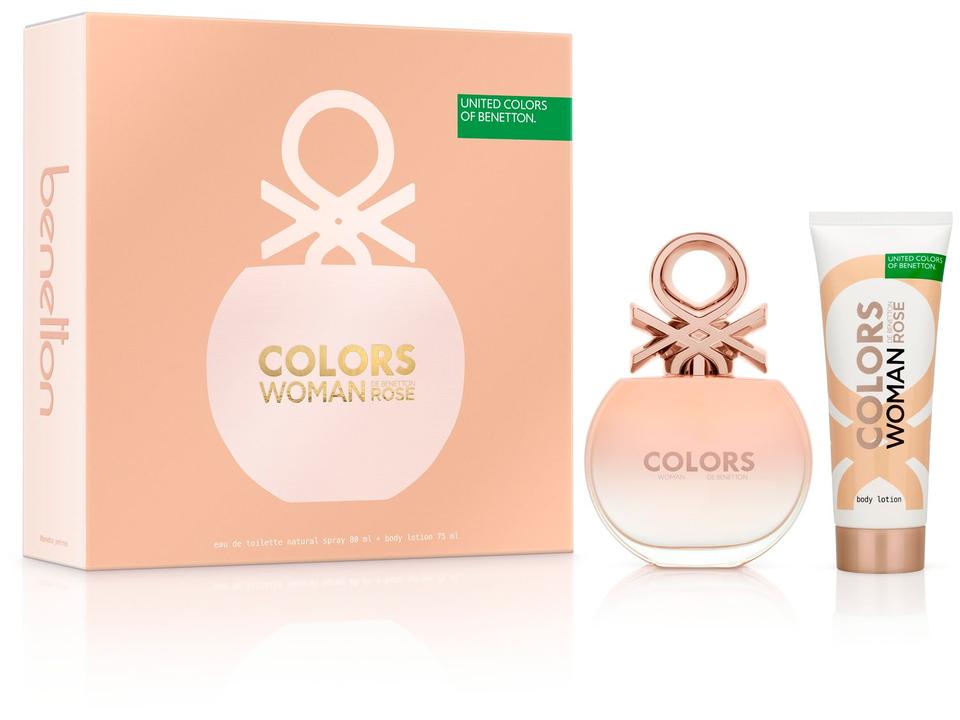 Kit Perfume Feminino Benetton Colors Woman Rose Eau de Toilette 80ml com Body Lotion 75ml - 4