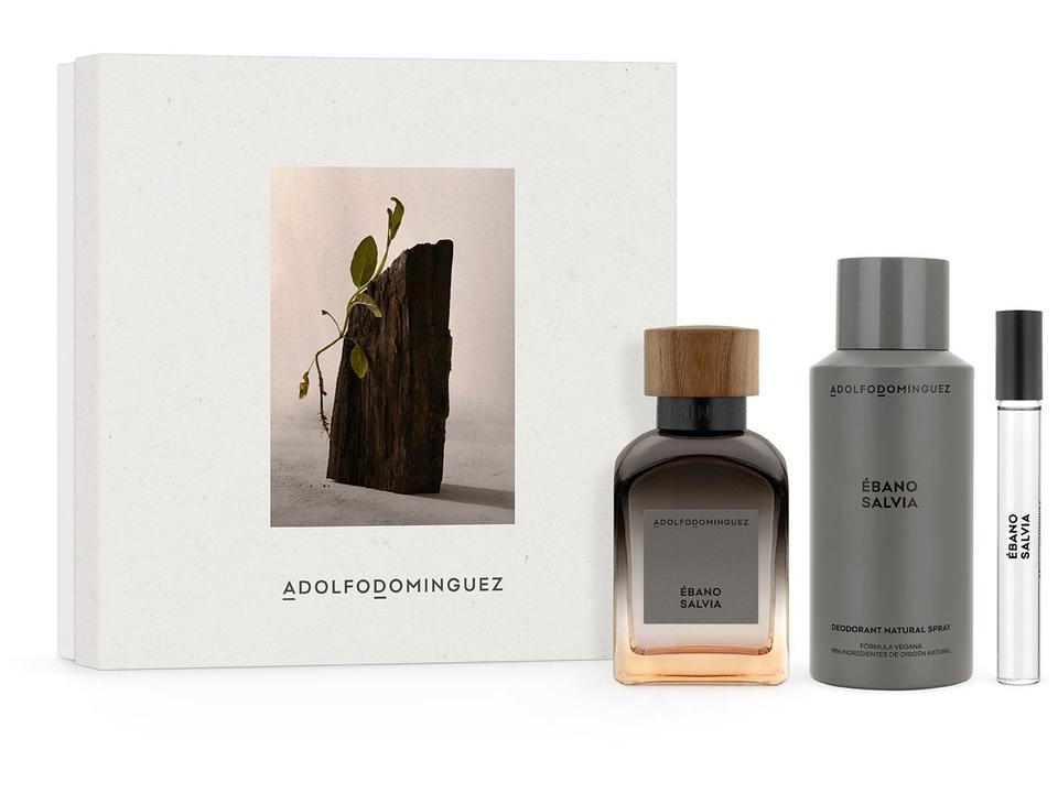Kit Perfume Masculino Adolfo Dominguez Ébano Sálvia Eau de Parfum 120ml + 10ml com Desodorante Spray 150ml - 4