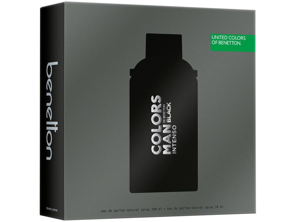 Kit Perfume Masculino Benetton Colors Man Black Intenso Eau de Parfum 100ml com Eau de Parfum Travel size 10ml - 3