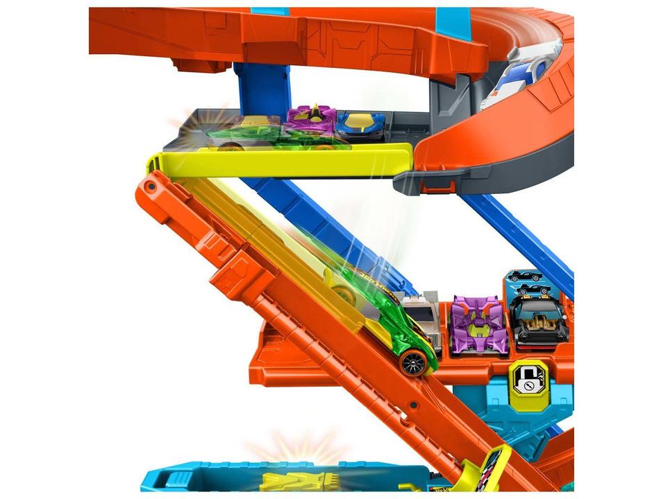 Kit Pista Hot Wheels City Garagem de Acrobacias Mattel - 4