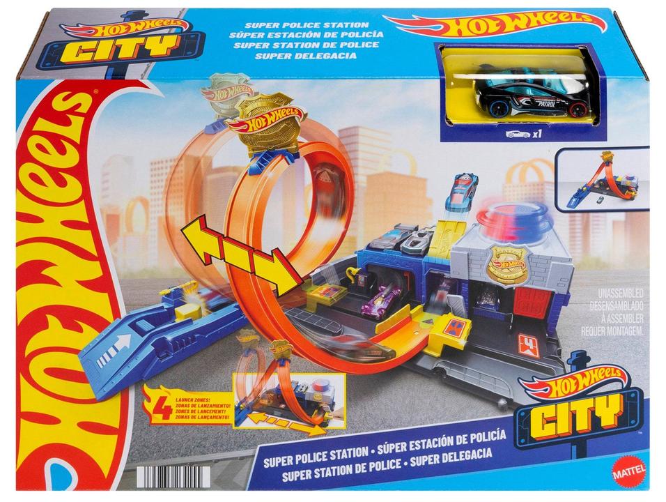 Kit Pista Hot Wheels Super Delegacia de Polícia Mattel - 4