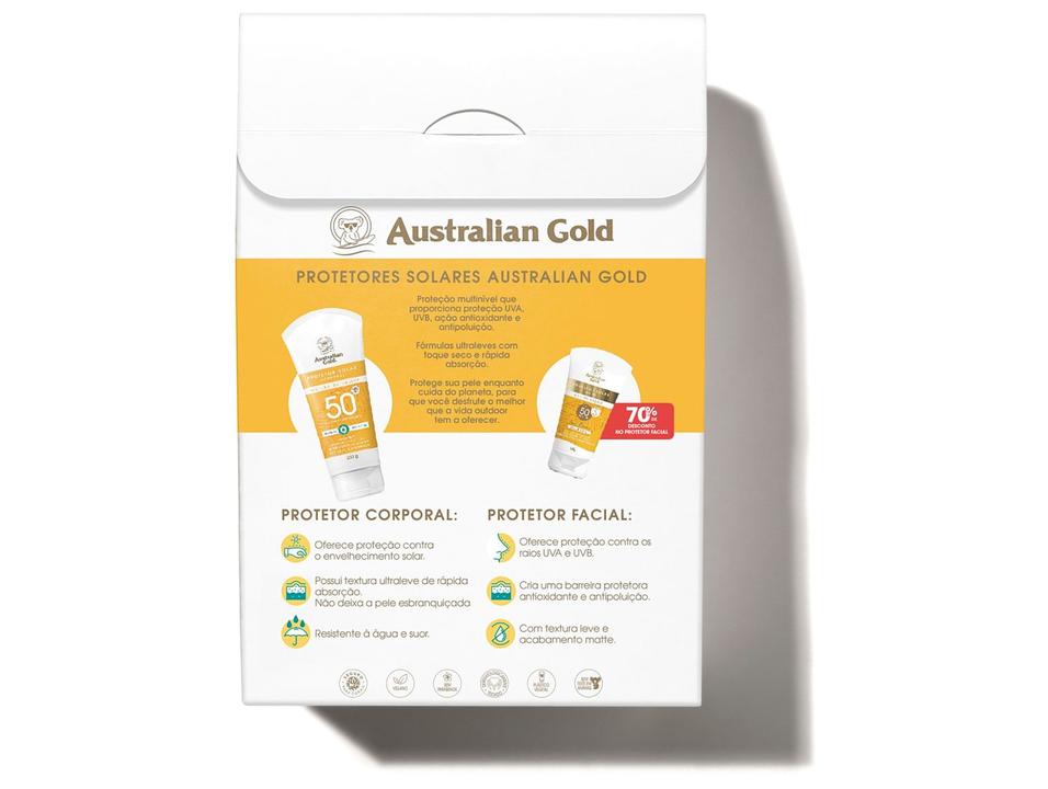 Kit Protetor Solar Corporal FPS 50 e Facial FPS 50 Australian Gold Alta Proteção - 3