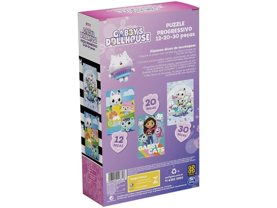 Kit Quebra-cabeça Progressivo Gabbys Dollhouse - 4