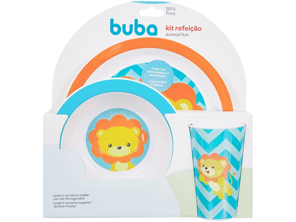 Kit Refeição Infantil Buba Animal Fun Leão - 10