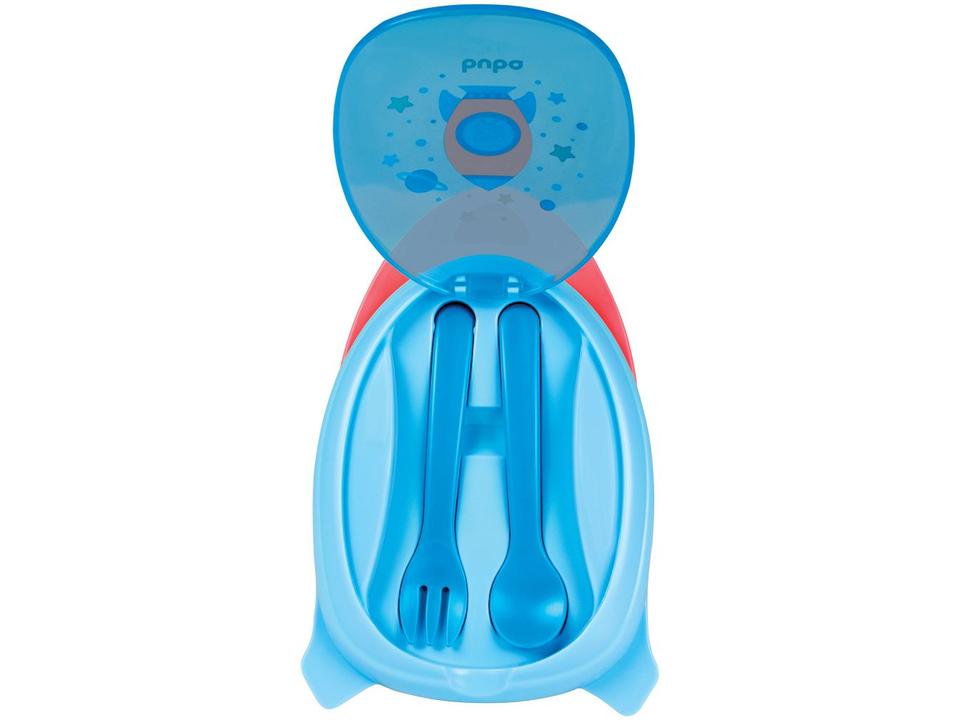 Kit Refeição Infantil Buba Foguete 3 Peças Azul e Vermelho - 4