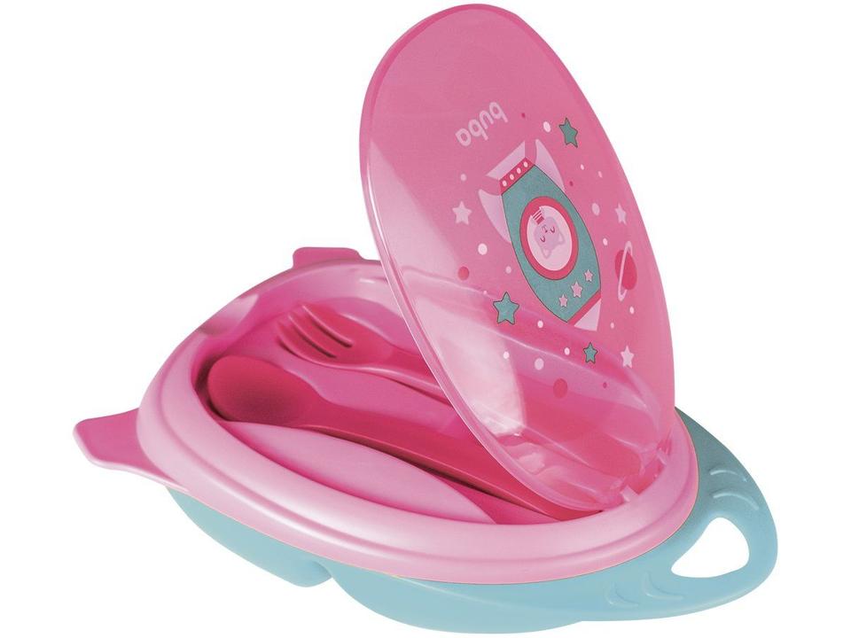 Kit Refeição Infantil Buba Foguete 3 Peças Rosa - 5