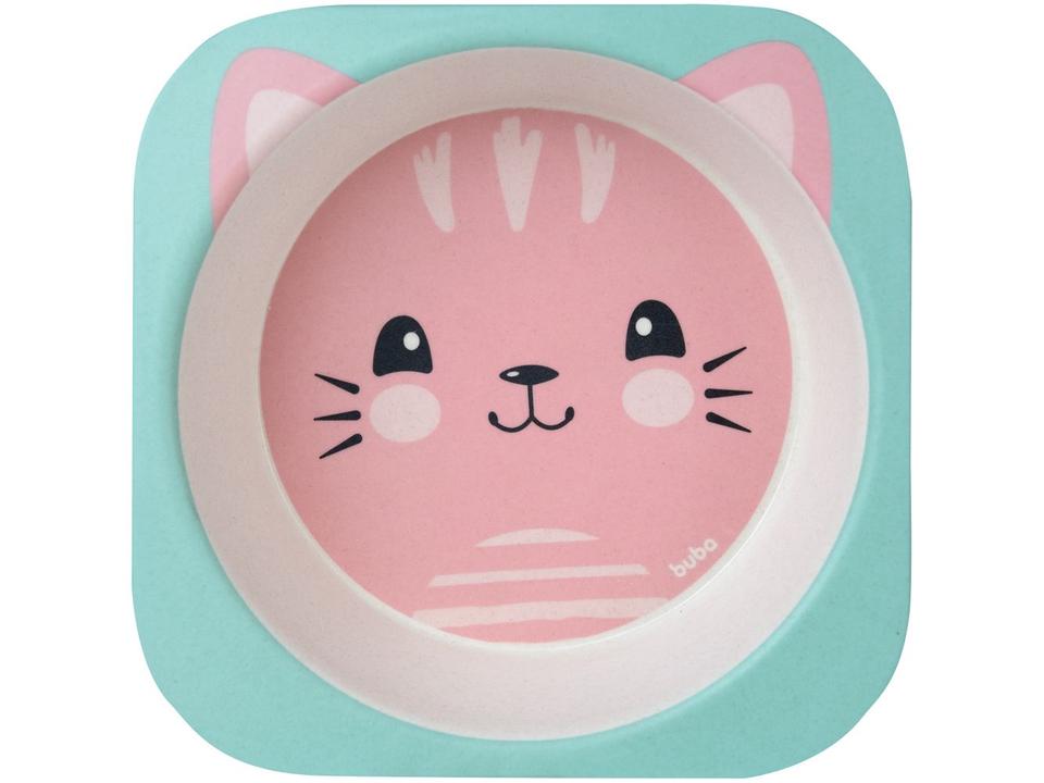 Kit Refeição Infantil Buba Gatinho 4 Peças Rosa - 7