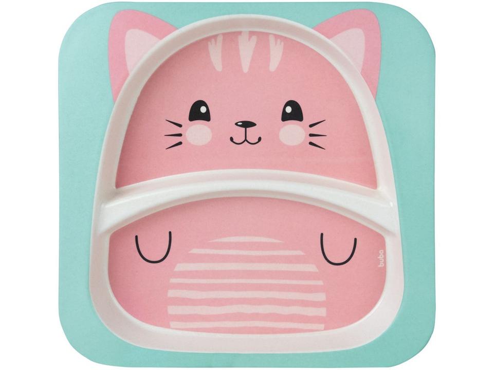Kit Refeição Infantil Buba Gatinho 4 Peças Rosa - 5