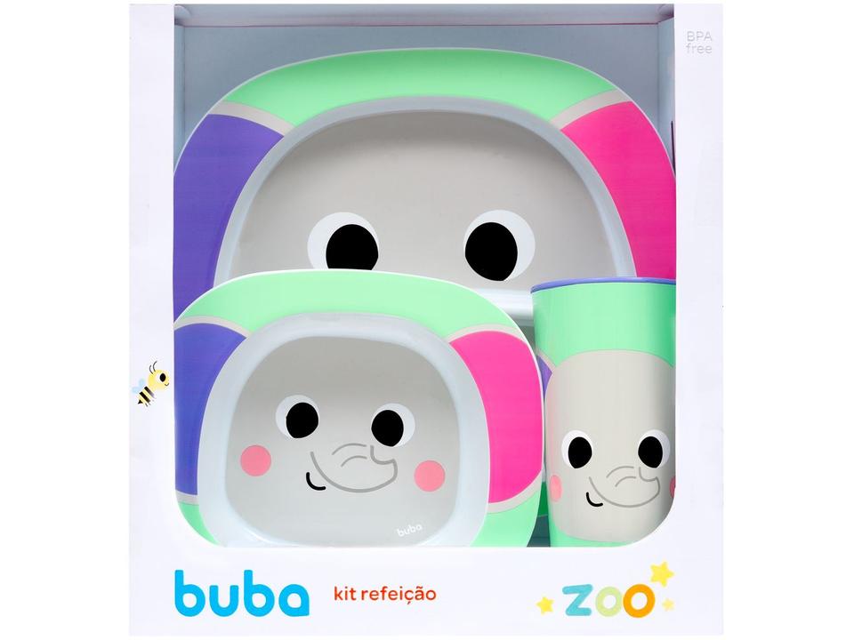 Kit Refeição Infantil Buba Zoo Elefante 3 Peças - 8