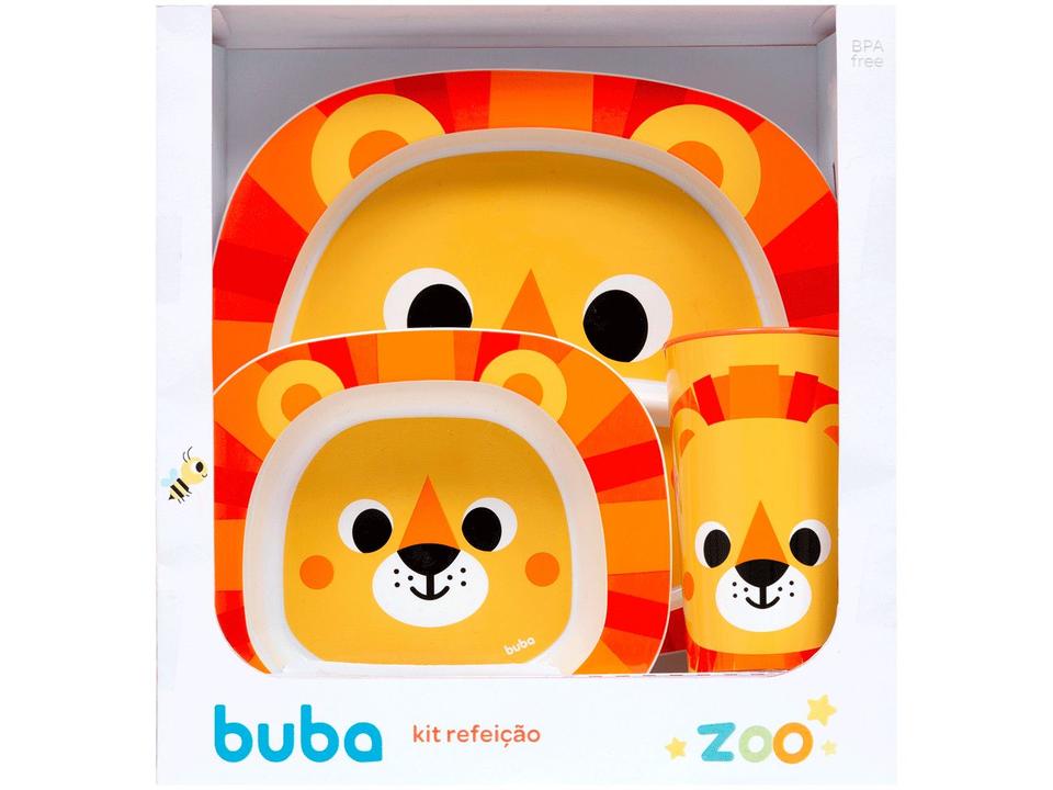 Kit Refeição Infantil Buba Zoo Leão 3 Peças Laranja - 9