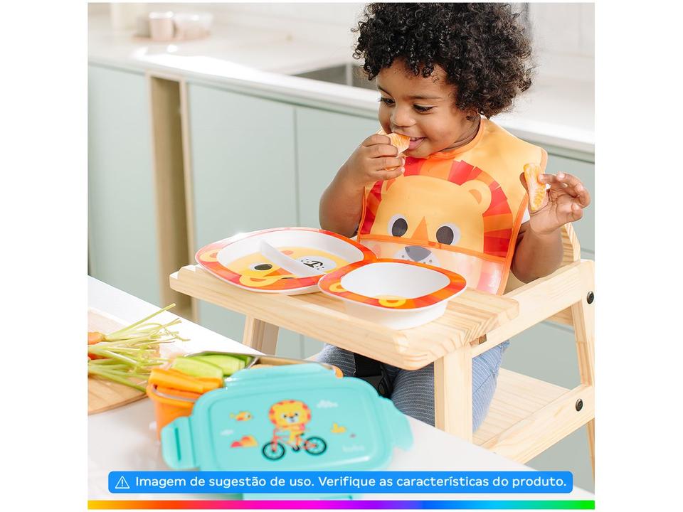 Kit Refeição Infantil Buba Zoo Leão 3 Peças Laranja - 1