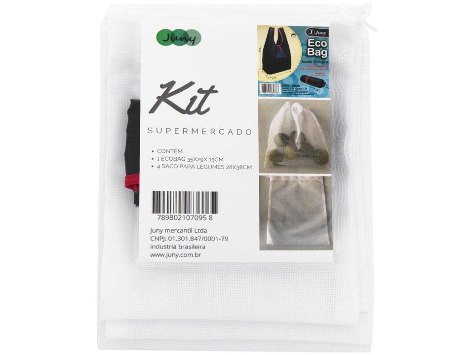 Kit Supermecado Ecobag Juny ML004 - Dobrável e Lavável 4 Sacos 5 Peças - 6