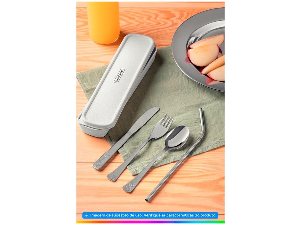 Kit Talher Infantil Tramontina Animais Baby Friends Inox 5 Peças - 1