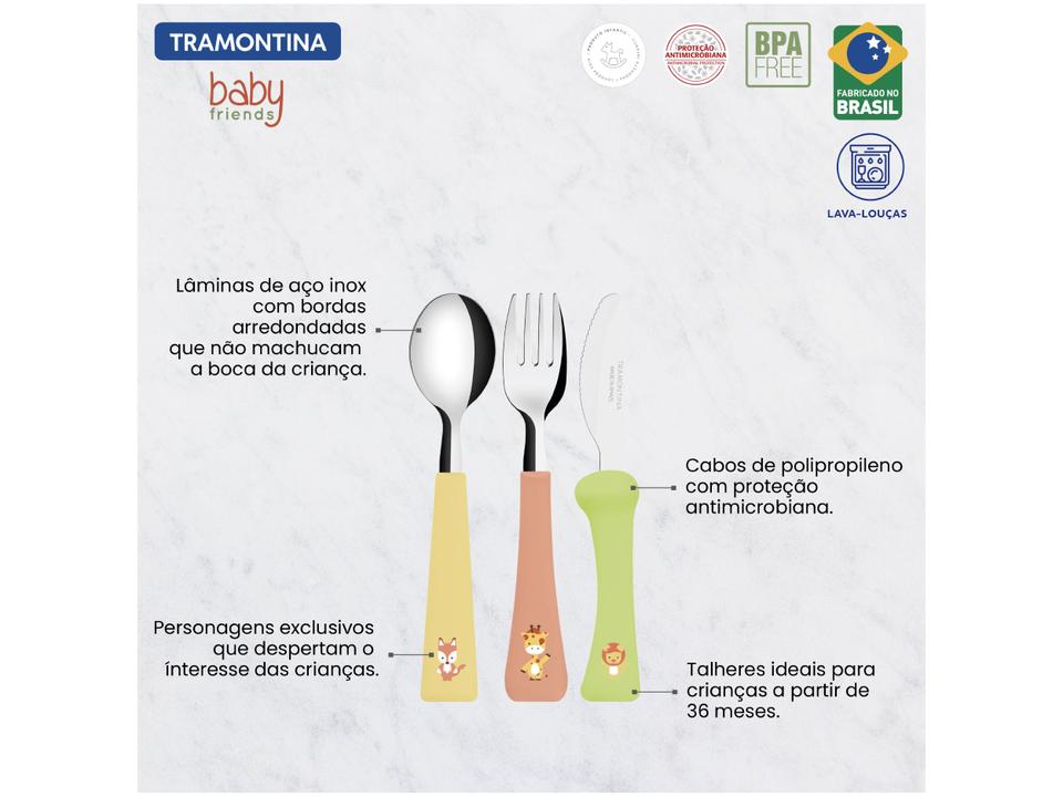 Kit Talher Infantil Tramontina Girafa, Raposa e Leão - 2