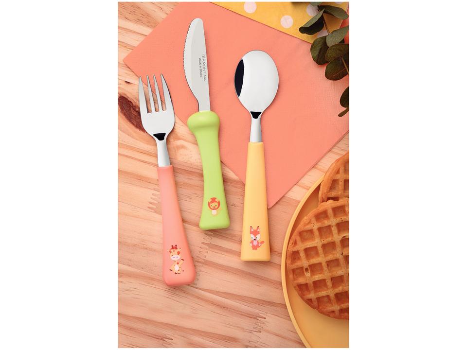 Kit Talher Infantil Tramontina Girafa, Raposa e Leão - 1