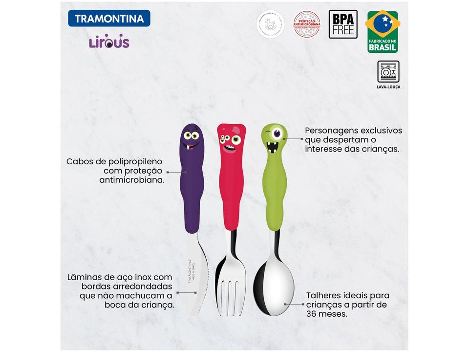 Kit Talher Infantil Tramontina Lirous Colorido - 3