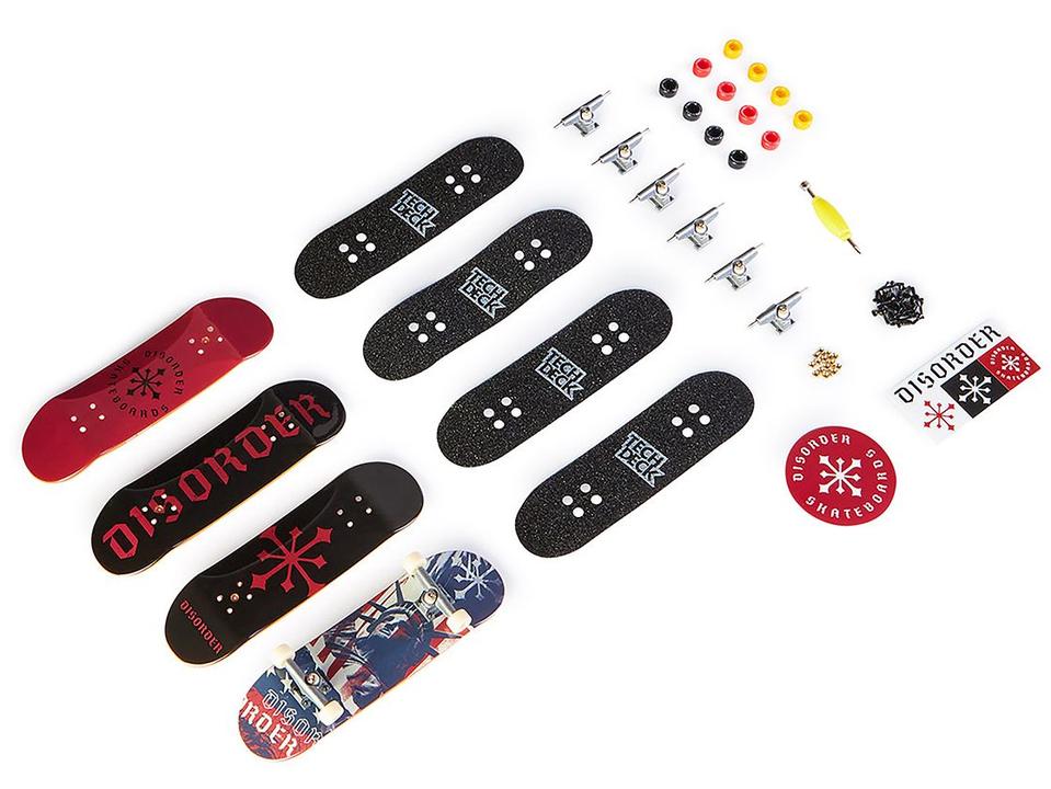 Kit Tech Deck Skate de Dedo com 4 Unidades - 16