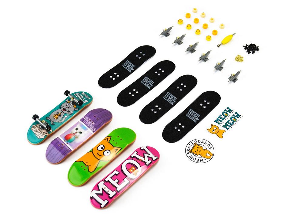 Kit Tech Deck Skate de Dedo com 4 Unidades - 18