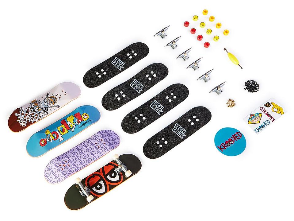 Kit Tech Deck Skate de Dedo com 4 Unidades - 17