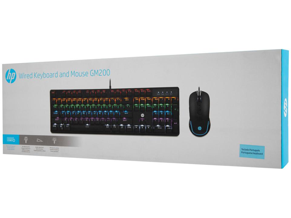 Kit Teclado e Mouse Gamer HP GM200 - 9