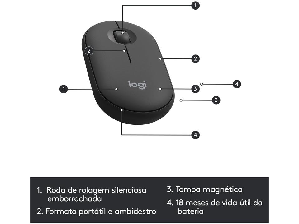Kit Teclado e Mouse sem Fio Logitech MK470 - 19