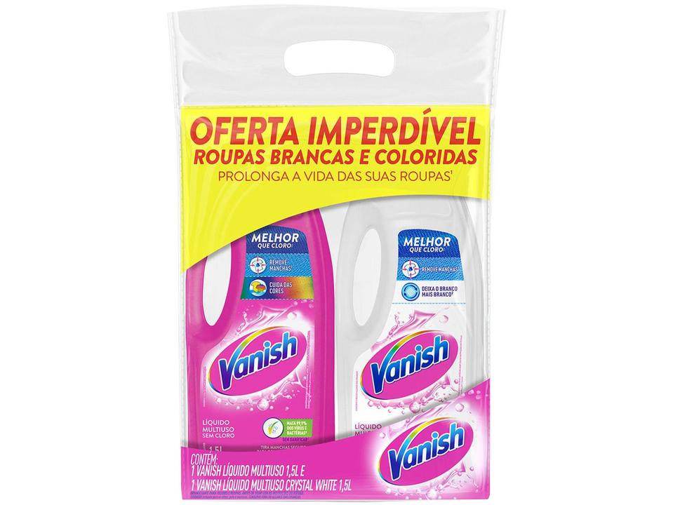 Kit Tira Manchas Vanish 1,5L Cada para Roupas - Brancas e Coloridas