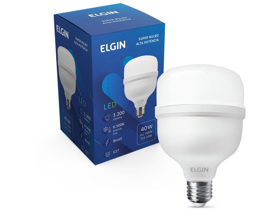 Lâmpada de LED Elgin Branca E27 40W - 6500K Super Bulbo T140 - 1