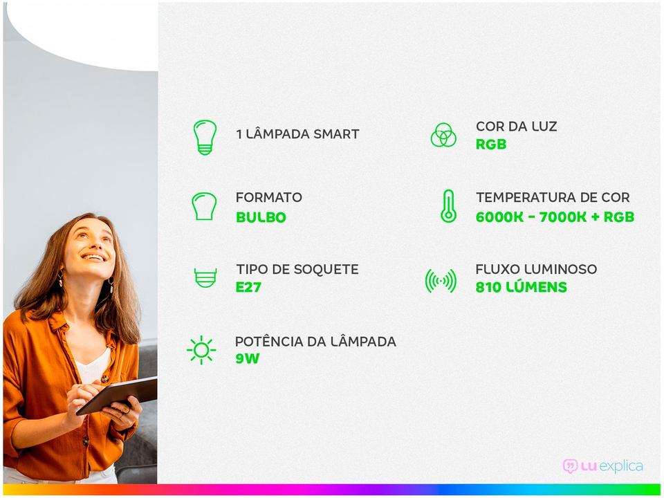 Lâmpada Inteligente RSmart E27 RGB 9W - 1