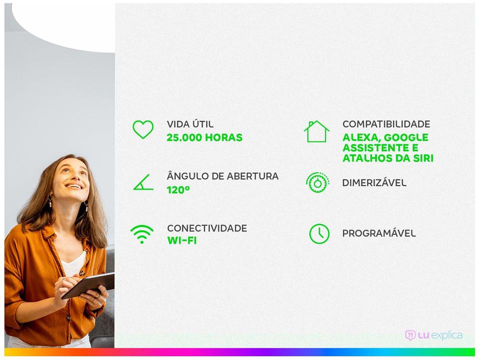 Lâmpada Smart Dicróica Geonav GU10 Branca Dimerizável 5W 2700K Hi HIG10QF - 2