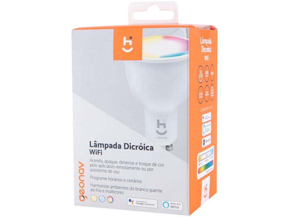 Lâmpada Smart Dicróica Geonav GU10 Branca Dimerizável 5W 2700K Hi HIG10QF - 6