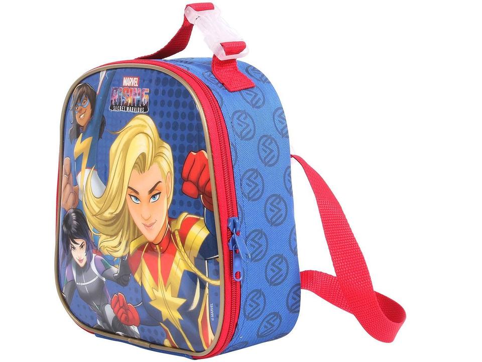 Lancheira Infantil Térmica Escolar Dermiwil Max - Azul Capitã Marvel - 1