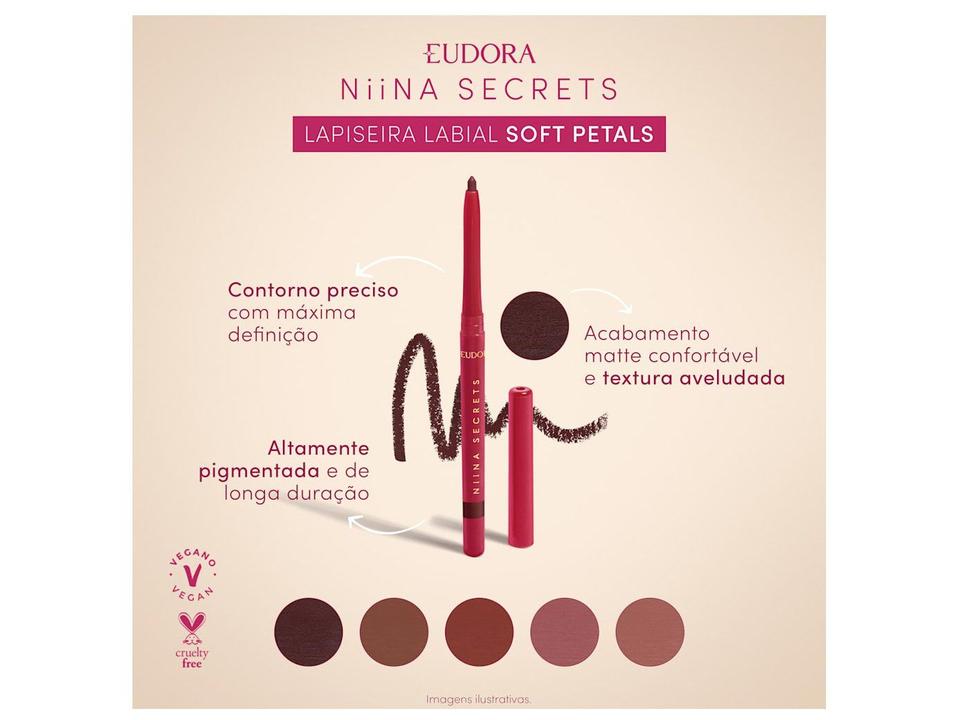 Lápis de Boca Eudora Niina Secrets Soft Petals Marrom Aveludado Matte - 1