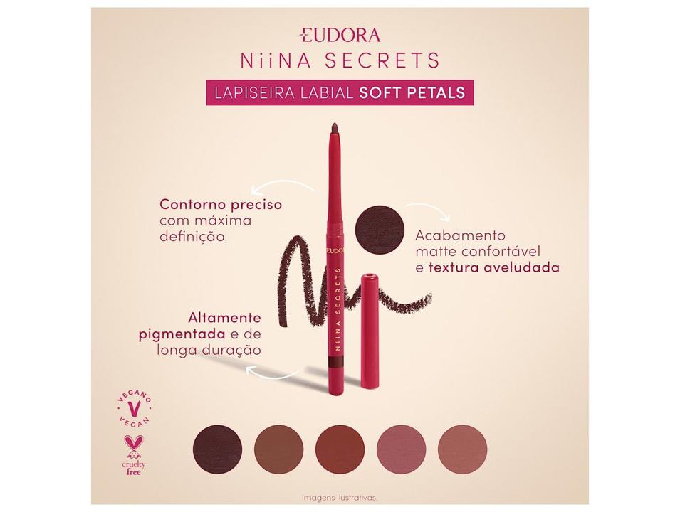 Lápis de Boca Eudora Niina Secrets Soft Petals Rosé Pétala Matte - 1