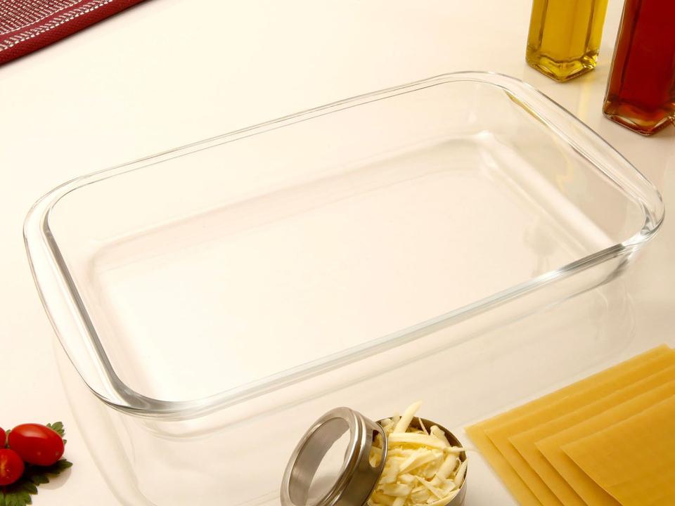 Lasanheira de Vidro Retangular 2,9L com Tampa Marinex - 6