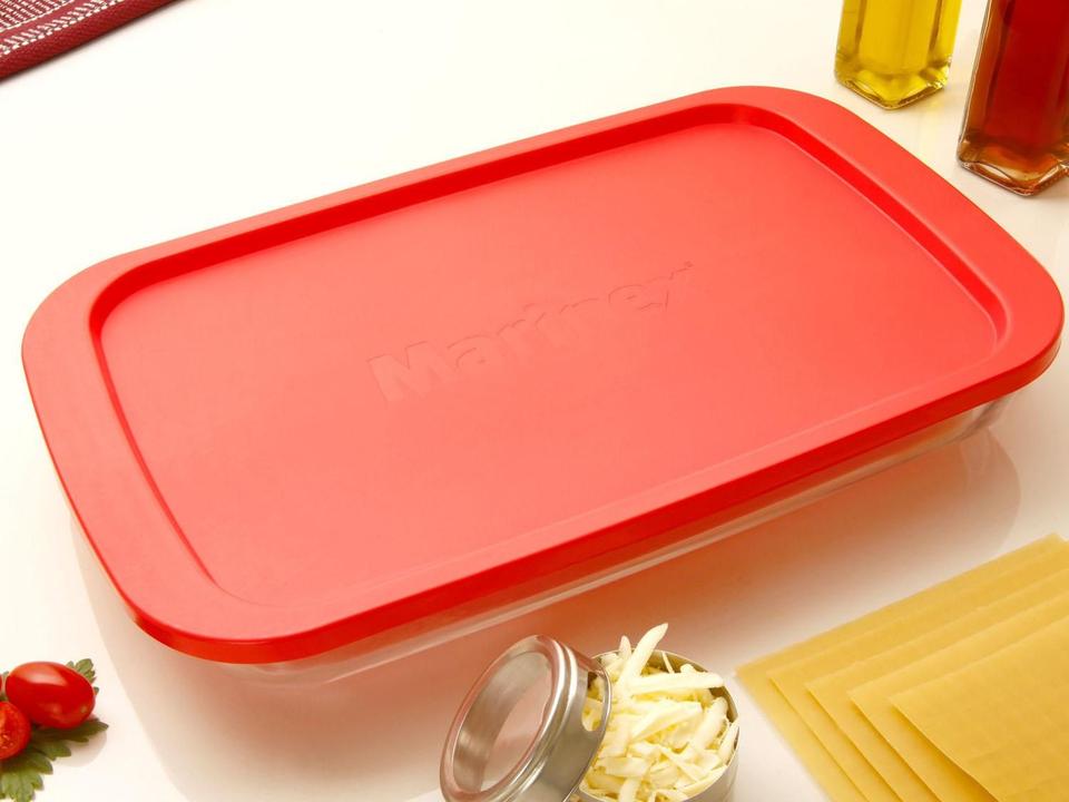 Lasanheira de Vidro Retangular 2,9L com Tampa Marinex - 3