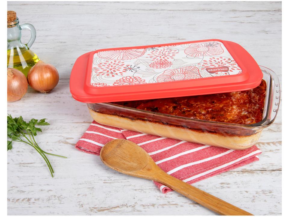 Lasanheira de Vidro Retangular 3,7L com Tampa - 1