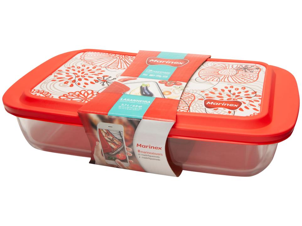 Lasanheira de Vidro Retangular 3,7L com Tampa - 6