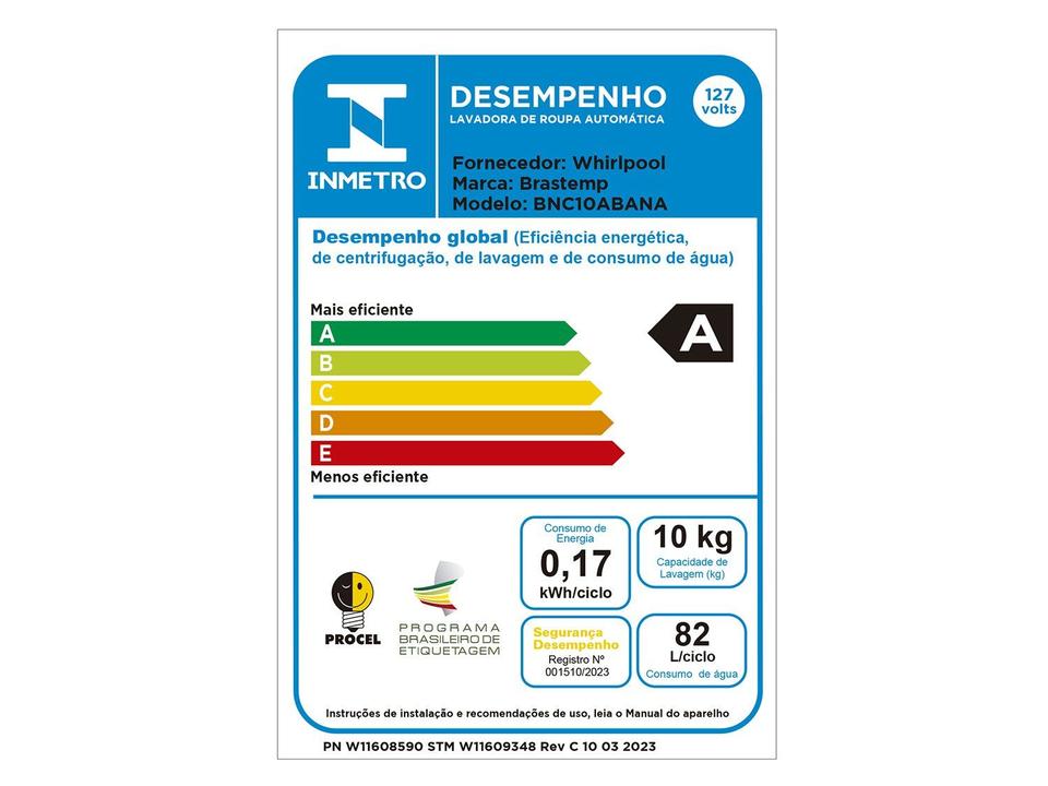 Lava e Seca Brastemp 10kg BNC10AB Inverter - 18
