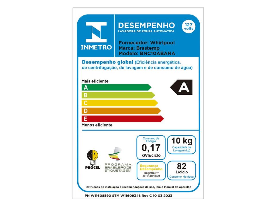 Lava e Seca Brastemp 10kg BNC10AB Inverter - 18